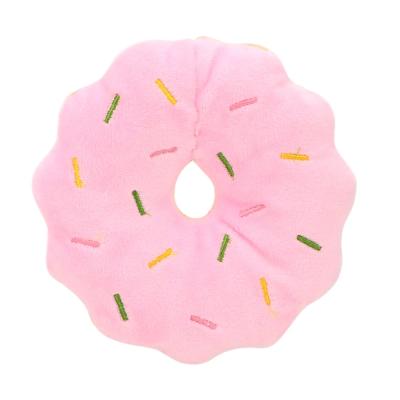 China Multicolor Donut Toy Pet Supplies Dog Pet Supplies Chew Bread Play Toys Cotton Viable Plush Toy for sale