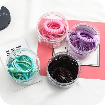 China TPU Traceless AZO Free Colored Hair Ring Hemp Braided Hair Cord Mixed Hair Accessories Women for sale