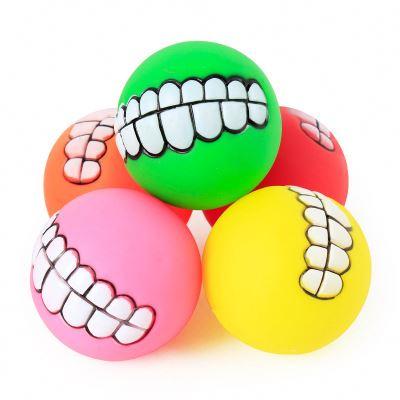 China Hot Sales Multi Color Enamel Stocked Tooth Ball Vocal Dog Toy Spherical for sale