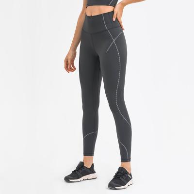 Cina Pantaloni di allenamento di Waisted di yoga di Wicking dell'umidità alti di sport di nylon nudi delle ghette in vendita