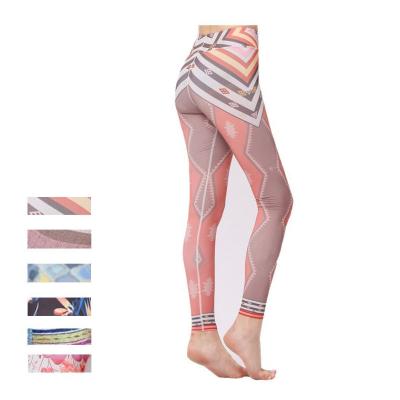 China OEM Custom Push Up Patterned Yoga Pants Fitness Colorful High Wasited for sale