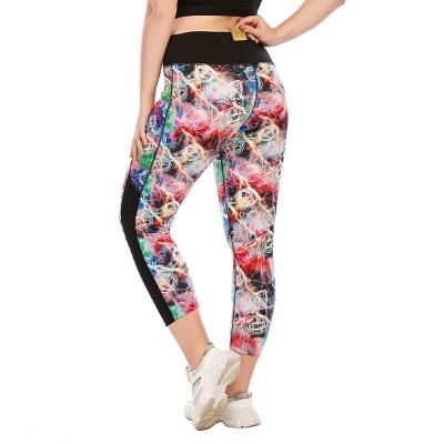 China Athletic Patterned Yoga Pants Quick Dry Breathable Women Plus Size Floral Print Leggings for sale