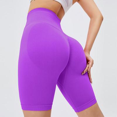 China Seamless Yoga Gym Cycling Shorts Scrunch Butt Push Up Nylon High Waist for sale