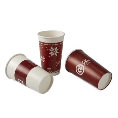 China Disposable Eco Friendly PLA Lined Double Paper Wall Printed Coffee Cup for sale