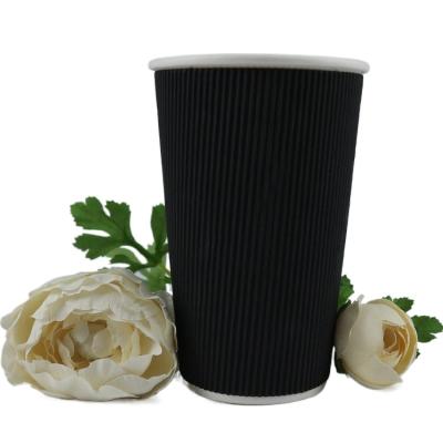 China Insulation Heat Ripple Coffee Disposable Hot Drinking Takeaway Paper Cup for sale