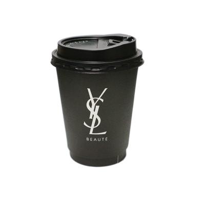 China Disposable Hot Sale Custom Logo Design Double Wall Paper Cup For Coffee With Lid for sale