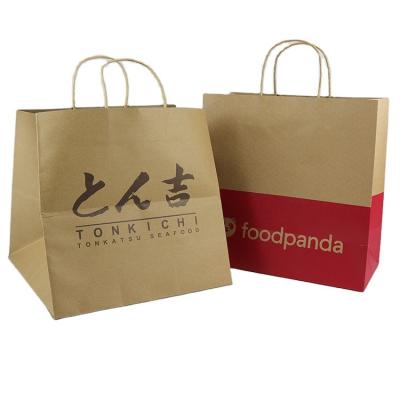 China Wholesale Customized Recyclable Shopping Kraft Paper Packaging Bag Logo Printed Craft Paper Bag With Logo for sale