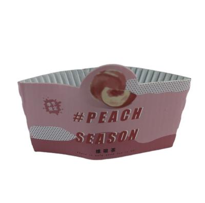 China Disposable Hot Paper Cup Sleeve , Custom Paper Coffee Cup Sleeve With Logo for sale