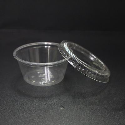 China Wholesale Biodegradable And Compostable PP PET Biodegradable Disposable Clear PLA Sauce Cups With Lid for sale