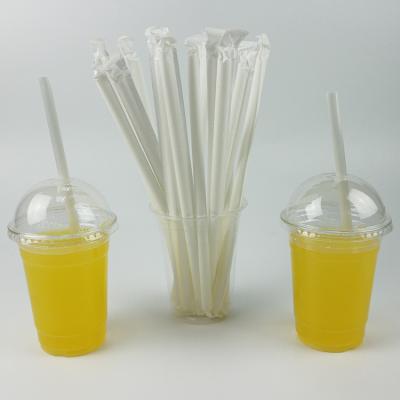 China Beverage Drinking PLA Drinking Straw Eco Friendly Biodegradable Plastic White Color 10*250 for sale