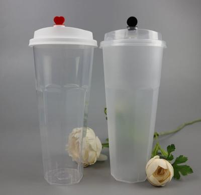 China Viable Free Sample Frosted Clear Plastic PP Cups Disposable Cup With Lid for sale