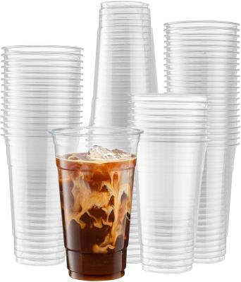 China 700ml/24oz Clear Plastic PET Eco-friendly Disposable Drink Cup With Customize Logo Printing for sale