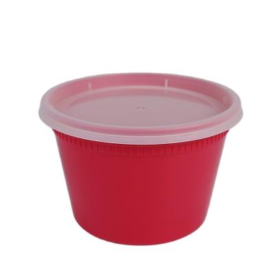 China Microwavable Disposable Takeaway Microwave Soup Plastic Cups With Lids for sale