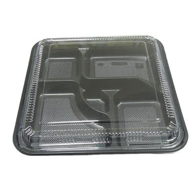 China 5 Compartment Disposable Plastic Bento Lunch Boxes for sale