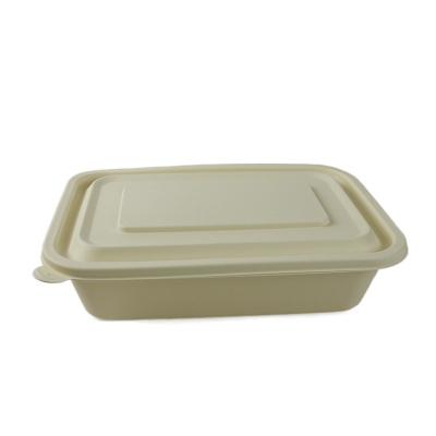 China Food Containers Wholesale Cornstarch Rectangle Disposable Microwavable Food Containers for sale