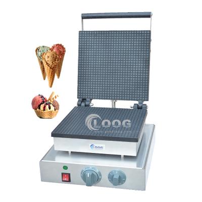 China Commercial Electric Square Waffle Cone Maker Ice Cream Cone High Efficiency Stainless Steel Free Shipping for sale