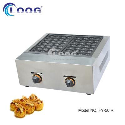 China Japanese Hotels Commercial 56 Holes Fishball Maker Takoyaki Machine Gas For Sale for sale