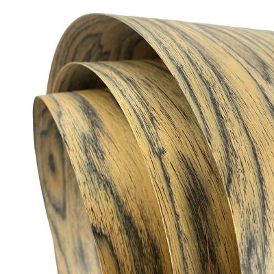 China Yellow Fir Burl Color Composite Wood Veneer 2500*640mm With Fleece Backing 0.45mm Thickness For Wallcovering Cabinets for sale