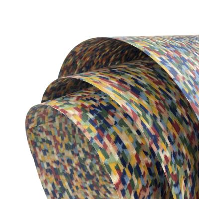 China New Design Artificial Colorful Spot Wood Veneer For Jewel Box Car Interior Home Decoration 2500*640mm for sale