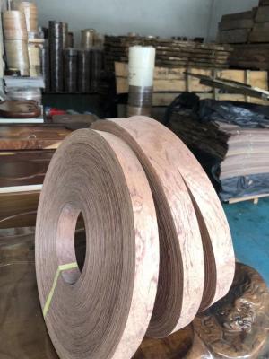 China Customized Edge Sealing Strip Natural Veneer Black Walnut White Oak Leather Covered Edge Sealing 0.5mm Wood Edge Banding for sale