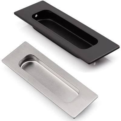 China Modern Recessed Recessed Flush Hidden Cabinet Sliding Door Pull Handle Metal Square Furniture Handle for sale