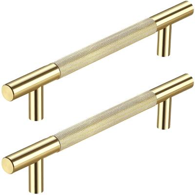 China Modern Hardware Cabinet Kitchen Bedroom Furniture Door Handle Cupboard Wardrobe T Bar Bar Drawer Handle Brass for sale