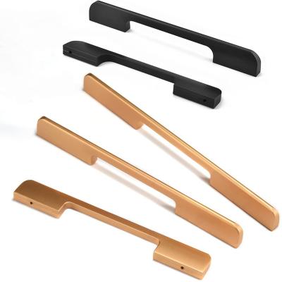 China Modern Hot Selling Furniture Fitting Hardware Kitchen Handles Piece Finish Wood Brass Wrapping Aluminum Pulls for sale