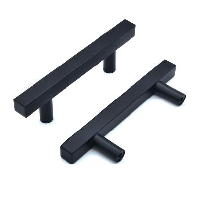 China Modern Black Cabinet Handle Kitchen Drawer Pull Bedroom Dresser Handles European Market for sale