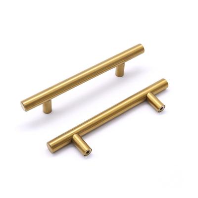 China Modern Accessory Hardware Kitchen Drawer Handle Stainless Steel Hollow T Shaped Cabinet Pulls Furniture Handle for sale