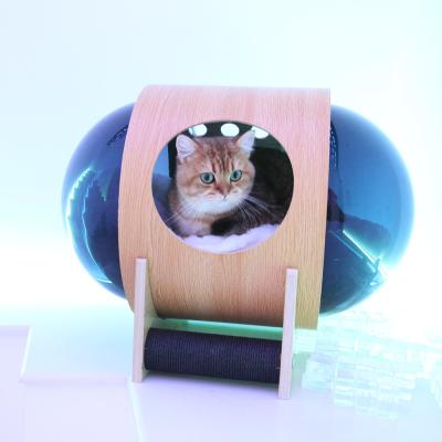 China Warme Comfortabele Hond Cat Space Capsule Bed 60*40cm met Duidelijke Acrylkoepel Te koop