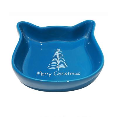 Chine Cuvettes en céramique en céramique de chien de Cat Food Bowls Round Ear 300ml 100ml de porcelaine de renne de Noël à vendre