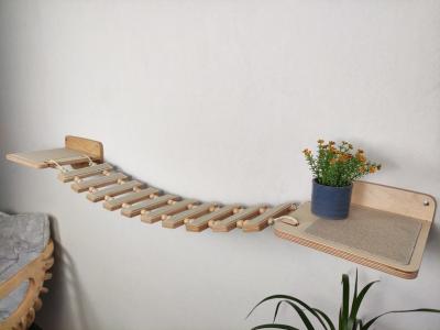 China Modern het Huisdierenmeubilair van Cat Bridge Shelf On Wall DIY van het pijnboomhout Te koop