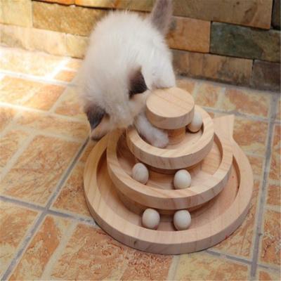 Chine 2/3 couche Cat Scratch Turntable Smart Track en bois avec des boules à vendre