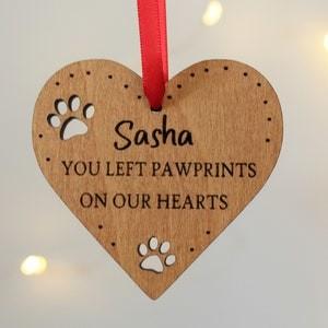 China Paw Prints Personalised Dog Christmas Baubles 7.5cm Wide OEM ODM for sale