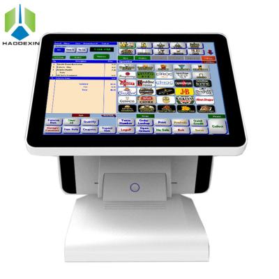 China Chain Store Dual Screen Windows POS Terminal, Restaurant Touch POS Machine With 15.6inch +12.1 inch Display GC-075A for sale