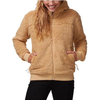 China Breathable Custom Made Winter Ripstop Sherpa Fleece Jackets Women Soft Teddy Jacket Women Zip Up Jackets Women for sale