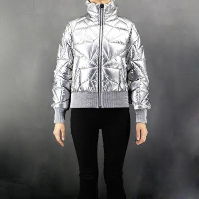 China Waterproof Likewise Women's Fashion Shiny Waterproof Winter Quilted Jacket for sale