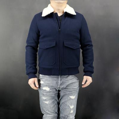 China Men Wool Winter Breathable LIKE Jacket With Faux Fur Collar Mens Vintage Jacket Mens Winter Bomber Jacket for sale