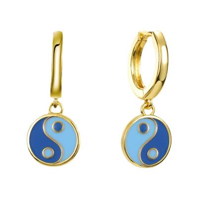 China Hot Selling Design TRENDY Summer Fashion Yingyang Bagua Brass Pattern Dangle Earrings for sale