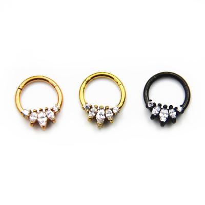 China LANDY Interface Ring Claw Zircon Stainless Steel FASHIONABLE Nose Ring Nose Ring Piercing Jewelry for sale