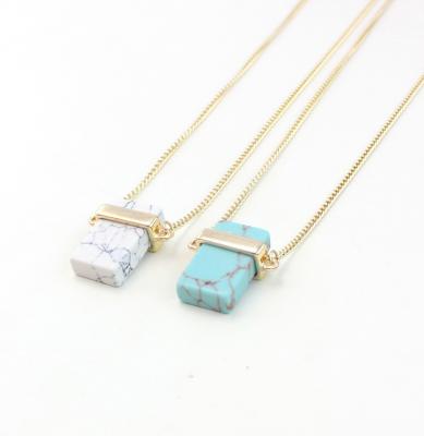 China 2022 Women's Natural Raw Stone Necklace Turquoise Necklace Trendy Stone Punk Pendant Natural Jewelry for sale