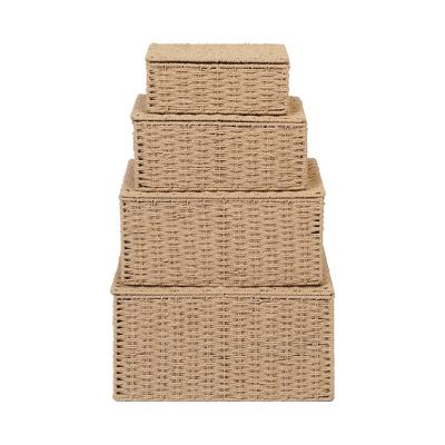 China Stored Paper Basket Toy Storage Organizer Multifunctional Rope Storage Basket for sale