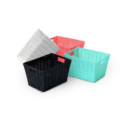 China New Wholesale High Quality Plastic Stocked Bathroom Sundries Storage Basket for sale