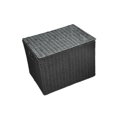 China Sustainable Handmade Paper Rope Organizing Woven Storage Basket Square Nesting Baskets With Lid for sale