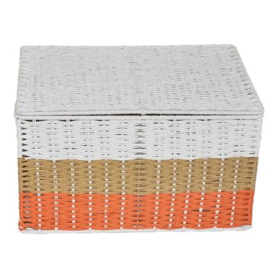 China Sustainable Multiple Styles Optional Eco Friendly Paper Woven Rope Storage Basket for sale