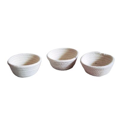 China Sustainable Natural Mini Home Entryway Table Basket Cotton Rope Basket Crib Basket for sale