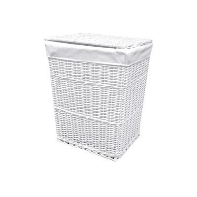 China Hard Unique Hot Selling Cuboid Design Clothes Organize Plastic White Laundry Baskets for sale