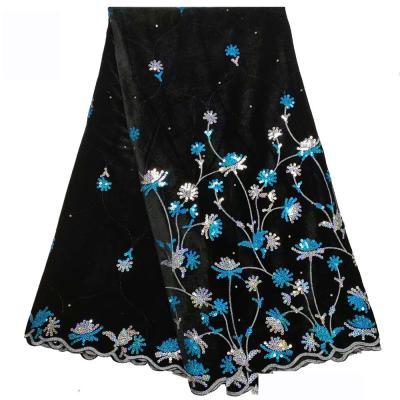 China Sustainable Beautifical Sequins Lady Fashion Lace Winter Velvet Fabric Black Sequin Evening Dress ML67V01 for sale