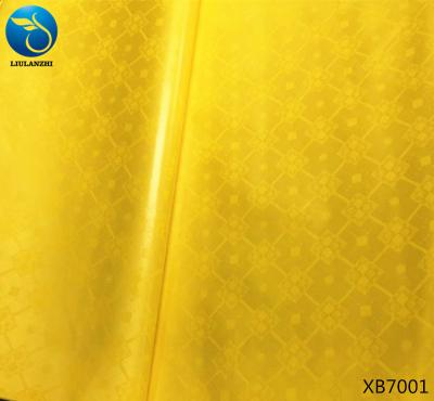 China Beautifical 10 yards anti-static italian brocade fabric guinea bazin fabric yellow bazin XB70 for sale