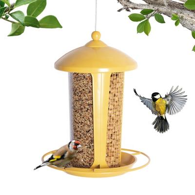 China Custom Transparent PC Garden Tube Seed Stocked Hanging Bird Feeder for sale